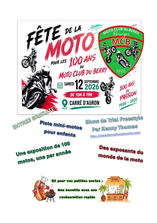Venez fêter les 100 ans du Moto Club du Berry